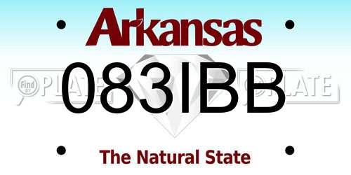 083IBB Arkansas License Plate