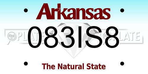 083IS8 Arkansas License Plate