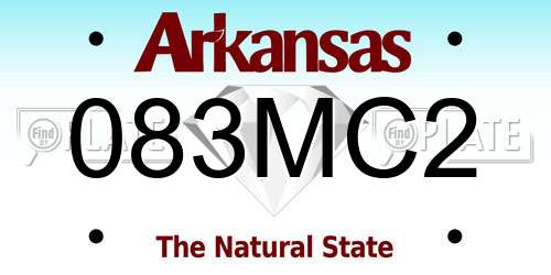 083MC2 Arkansas License Plate