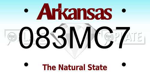 083MC7 Arkansas License Plate