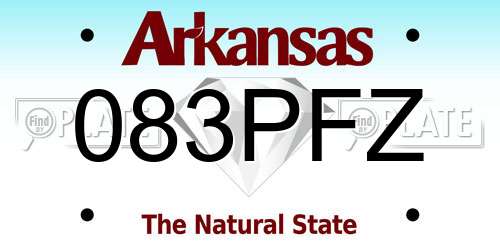 083PFZ Arkansas License Plate