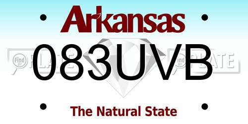 083UVB Arkansas License Plate