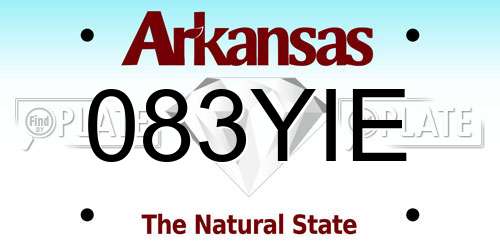 083YIE Arkansas License Plate