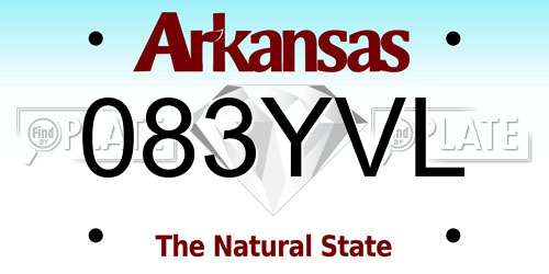 083YVL Arkansas License Plate