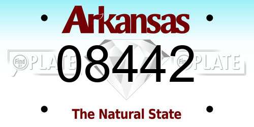 08442 Arkansas License Plate