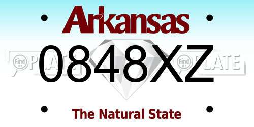 0848XZ Arkansas License Plate