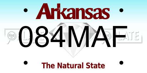 084MAF Arkansas License Plate