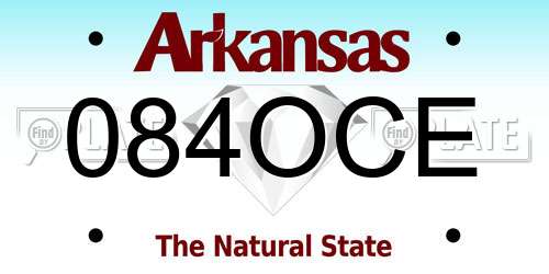084OCE Arkansas License Plate