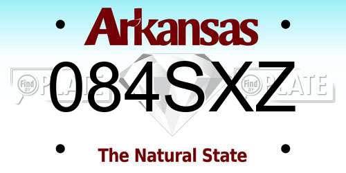 084SXZ Arkansas License Plate