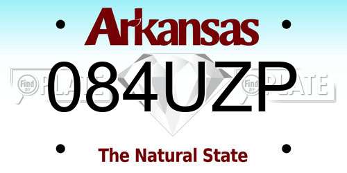 084UZP Arkansas License Plate