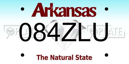 084ZLU Arkansas License Plate