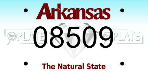 08509 Arkansas License Plate