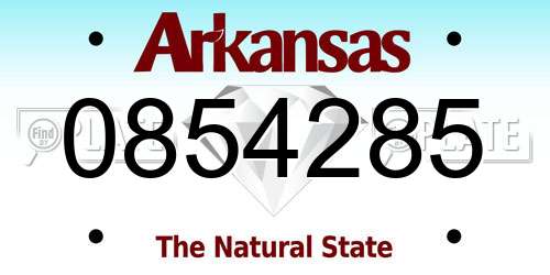 0854285 Arkansas License Plate