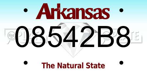 08542B8 Arkansas License Plate
