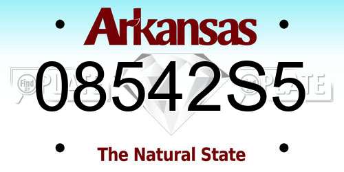 08542S5 Arkansas License Plate