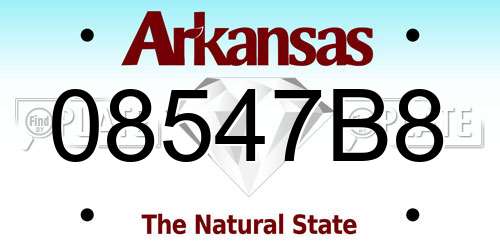08547B8 Arkansas License Plate