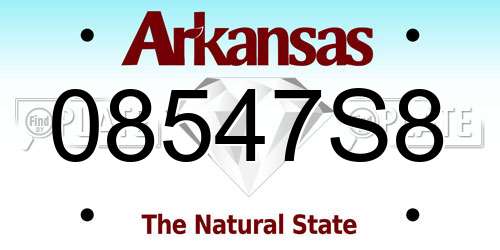 08547S8 Arkansas License Plate
