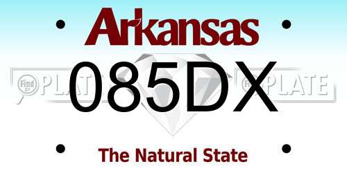 085DX Arkansas License Plate