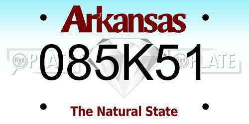 085K51 Arkansas License Plate