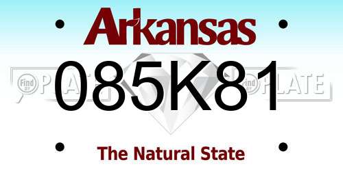085K81 Arkansas License Plate