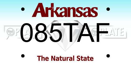 085TAF Arkansas License Plate