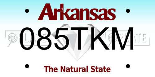 085TKM Arkansas License Plate