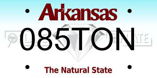 085TON Arkansas License Plate