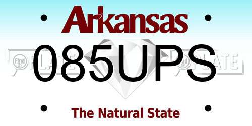 085UPS Arkansas License Plate