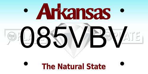 085VBV Arkansas License Plate