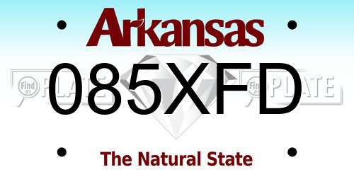 085XFD Arkansas License Plate