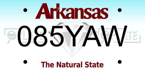 085YAW Arkansas License Plate