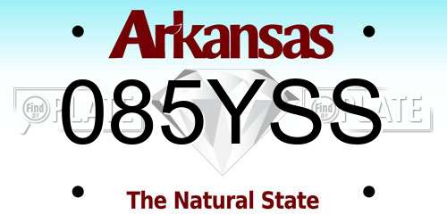 085YSS Arkansas License Plate