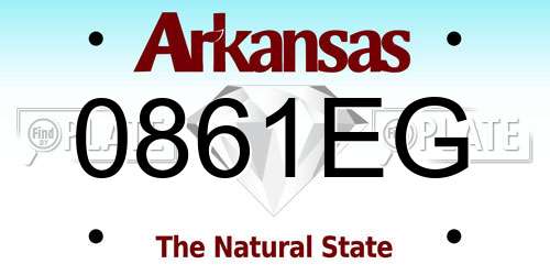 0861EG Arkansas License Plate