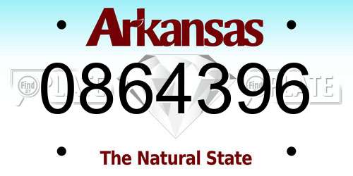 0864396 Arkansas License Plate