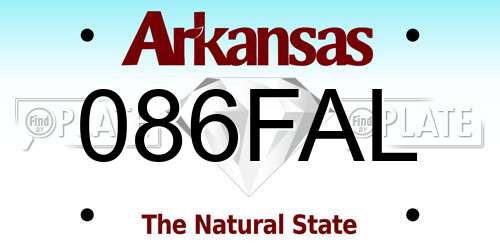 086FAL Arkansas License Plate