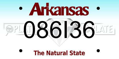 086I36 Arkansas License Plate