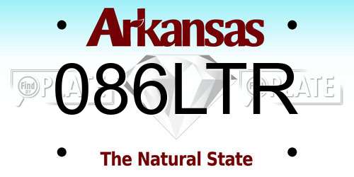 086LTR Arkansas License Plate