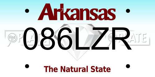086LZR Arkansas License Plate