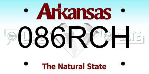 086RCH Arkansas License Plate