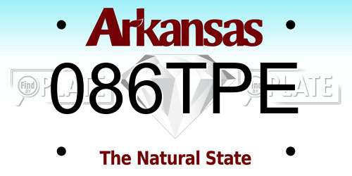086TPE Arkansas License Plate
