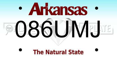 086UMJ Arkansas License Plate