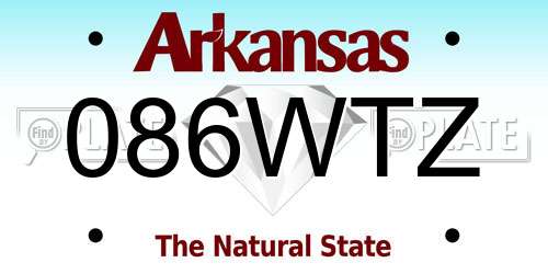 086WTZ Arkansas License Plate
