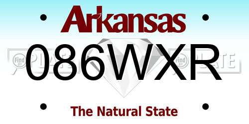 086WXR Arkansas License Plate