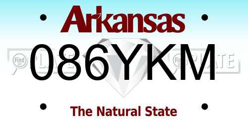 086YKM Arkansas License Plate