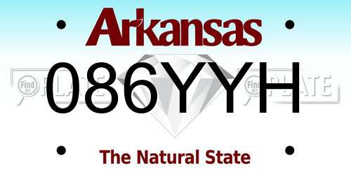 086YYH Arkansas License Plate