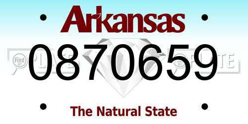 0870659 Arkansas License Plate