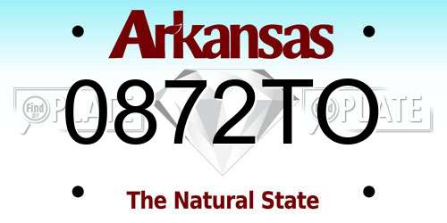 0872TO Arkansas License Plate