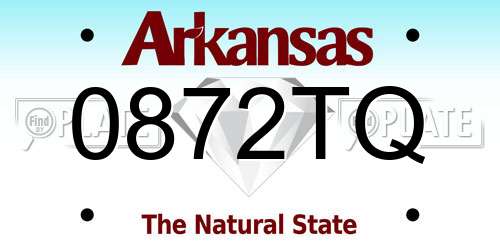 0872TQ Arkansas License Plate