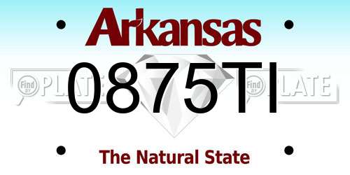 0875TI Arkansas License Plate