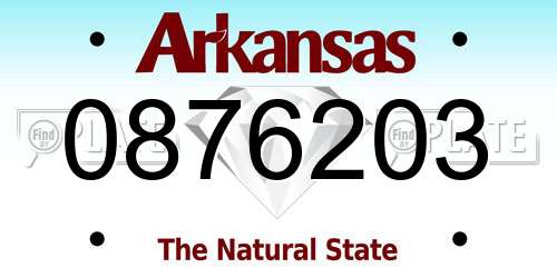0876203 Arkansas License Plate